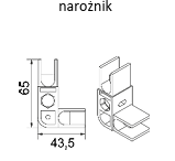 Narożnik moskitiery plisowanej